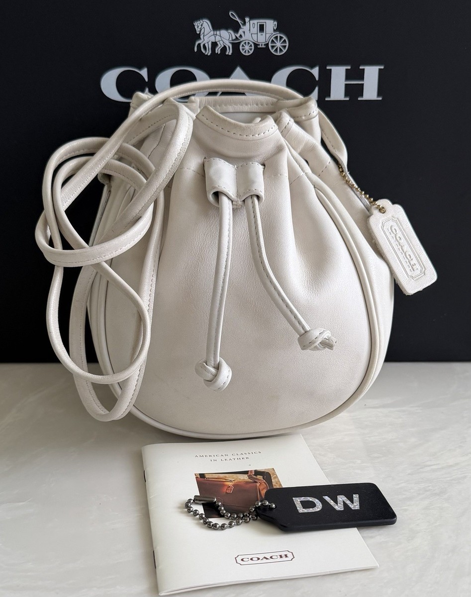 COACH VINTAGE MARBLE BAG DRAWSTRING BONE LEATHER 4031 | eBay
