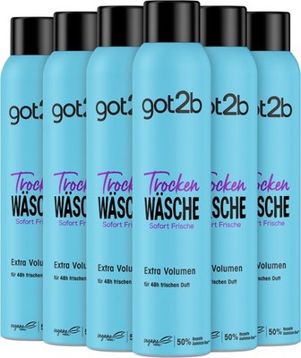 GOT2B Trockenshampoo 200 ml Trocken Wäsche Extra Volumen, 6x 200 ml