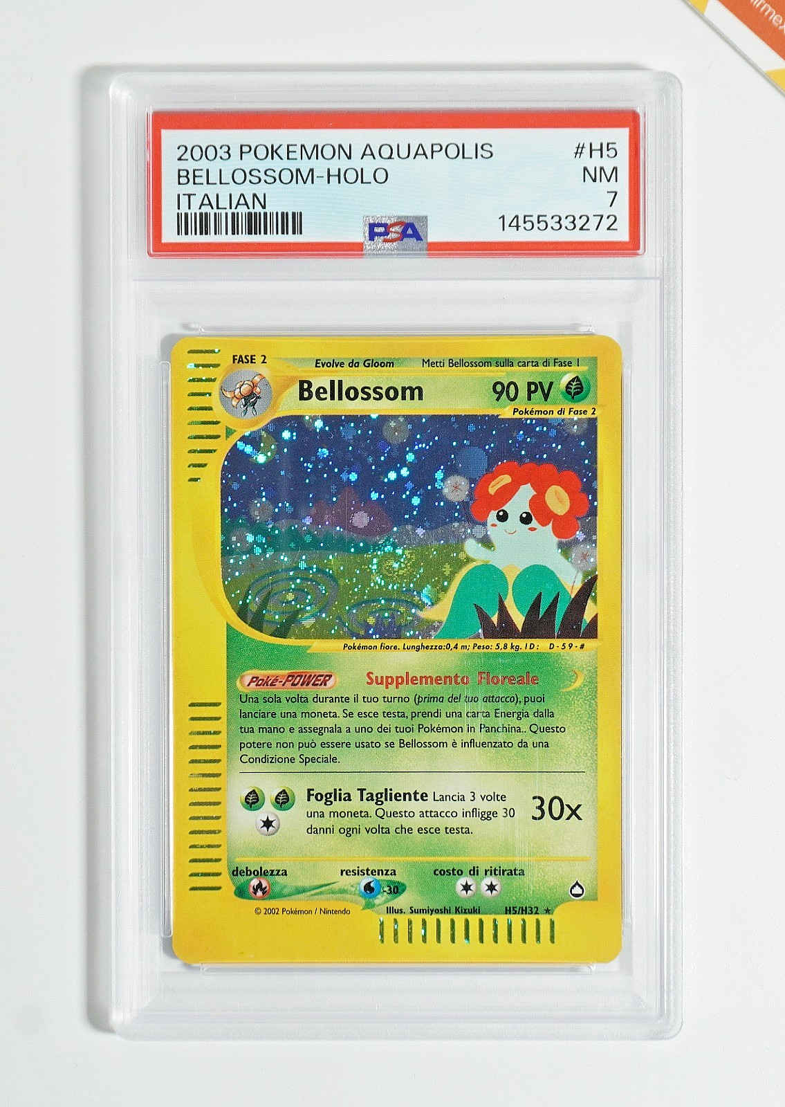 Pokemon PSA 7 Bellossom #H5 Holo Aquapolis 2003 Italian