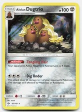 SM Base Set Alolan Dugtrio NM Holo Rare Pokemon Tcg Card