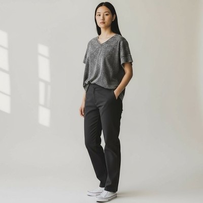 Jane + Delancy Slub Knit Top Women s 3X Gray Acid Wash Distressed V-Neck