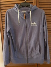 FatFace Full Zip Blue Summer Tour Printed Hoodie Women's Size 14 / US M