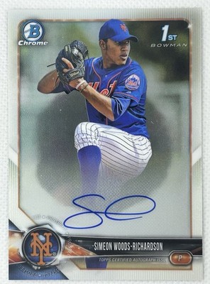 Simeon Woods-Richardson 2018 Bowman Chrome 1st Auto Mets CDA-SWR Twins
