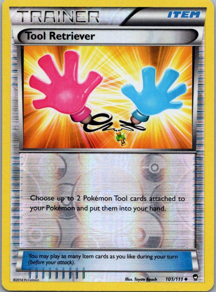 Pokemon TCG Tool Retriever 101/111 Furious Fists Rev Holo NM