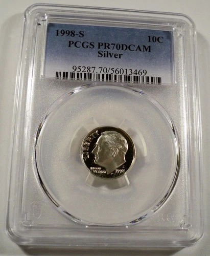 1998-S 10c SILVER PCGS PR70DCAM ROOSEVELT DIME PROOF DEEP CAMEO PR 70 DC