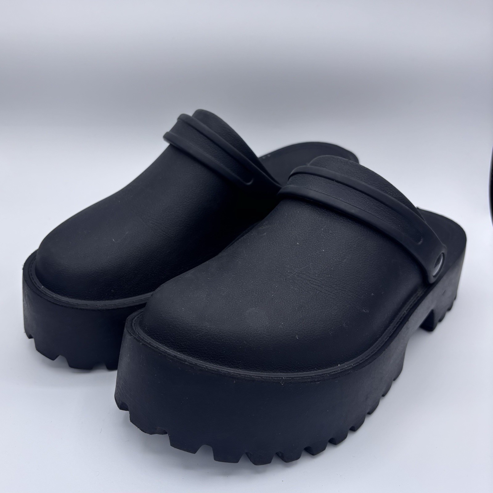Black Rubber Platform Clogs - image 5