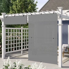 Gray Foldable Shade Cordless Roller Blind Patio Porch Gazebo Office UV Blocking