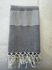 Lush Decor Tucker Stripe Yarn Dyed Cotton Knotted Tassel Shower Curtain