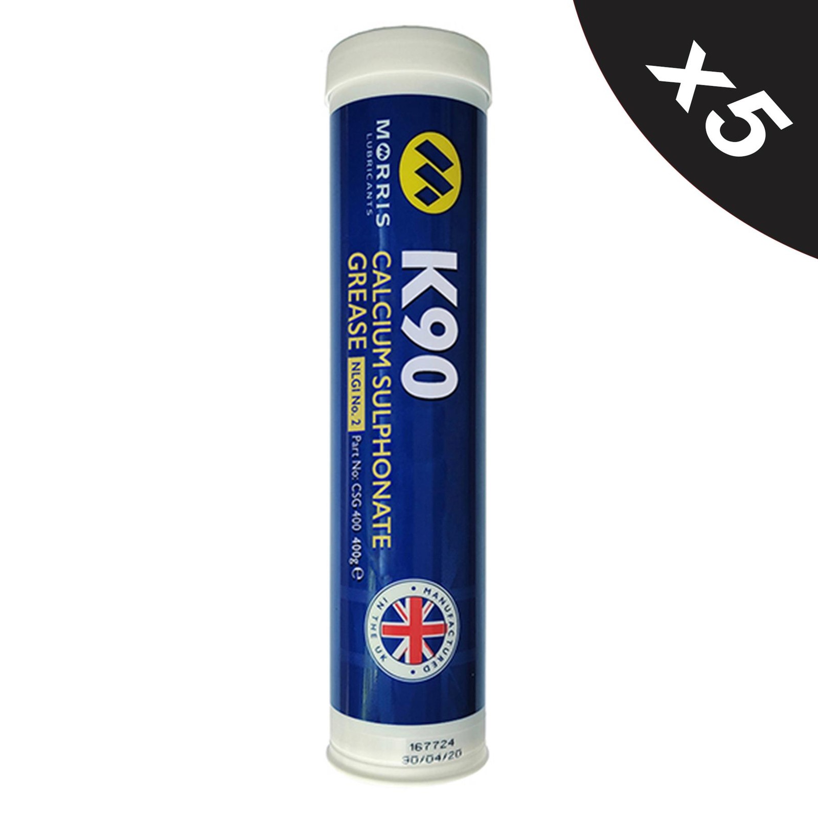 5x MORRIS K90 Calcium Sulphonate Grease 400g for Marine & Heavy Mobile Equipment
