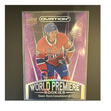 Upper Deck Ovation World Premiere Owen Beck #WP-20 Purple /65 Rookie Canadiens