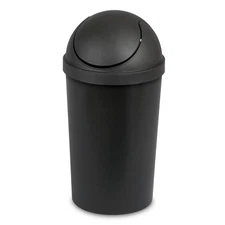 3 Gallon Bathroom Swing Top Wastebasket Small Plastic Round Trash Can with Lid
