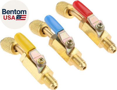 Air Conditioning Refrigerant Ball Valve 1/4   SAE, R410A R134A R12 R22 HVAC Shut