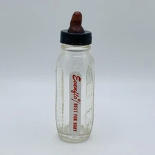 Vintage Evenflo Best For Baby 3.5 Inch Clear Glass Baby Doll Bottle Set