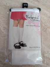 White Girl's Opaque Knee Socks For Children Size S/M 3-5  4505