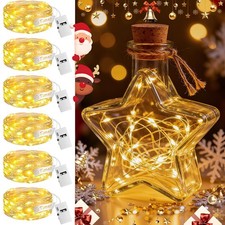 6 Pack 7Ft 20LED Battery Operated Mini String Lights Waterproof Fairy Lights