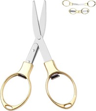 Mini Folding Scissors Gold Stainl Steel Safe, Durable, and Portable