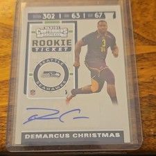 2019 Panini Contenders Rookie Ticket Demarcus Christmas #259 Seahawks Auto