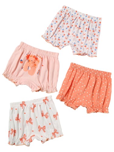 Copripannolini Bambina Stampa Plaid Pantaloncini Casual Confezione 4 Carini Bloomers Set - Foto 99 di 110