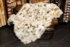 4240 Fox Sides Blanket Golden Island Genuine Pelt Cover Real Fur Blanket Pelt