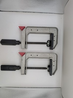  Pair of Wolfcraft 3426 4'' Quick Release Adjustable C-Clamps Aluminum Body