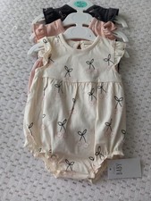 Three Baby Girls Summer Rompers In Size 0-3 Months BNWTS 