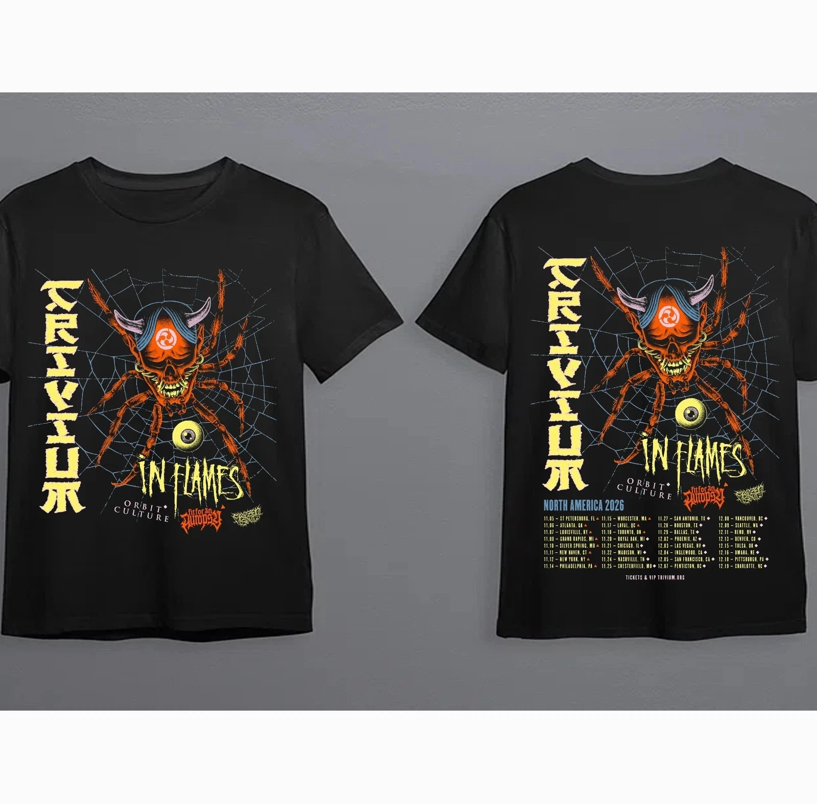 Trivium In Flames North America 2026 Tour T-shirt