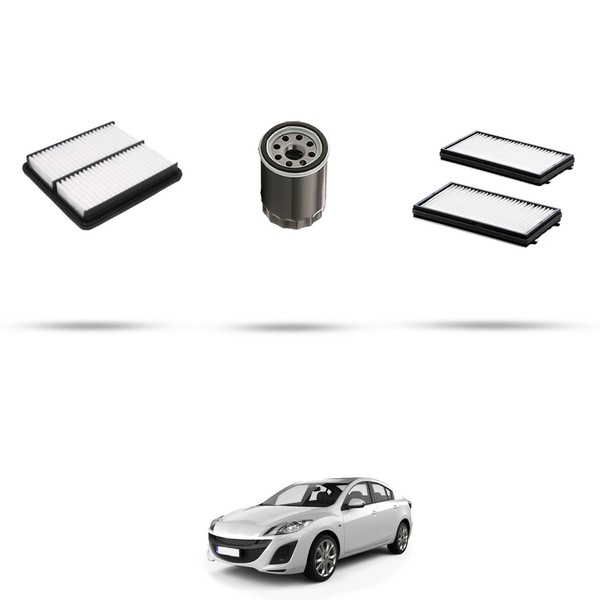 Hoffcar Set Service - 3 Filter FüR Mazda 3 (Bl) 2.3 Turbo 191Kw Von 2009-image