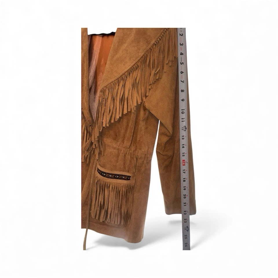 Scully Women’s Western Fringe Leather Jacket Size 8 Color, Beige Acetate Satin - Image 2 of 4