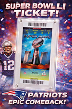 Super Bowl LI Ticket Tom Brady MVP Patriots vs Falcons In Case 2017