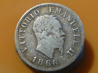 ITALIE 50 CENTESIMI (ARGENT) 1866 M RECHERCHEE & QUALITE TB !
