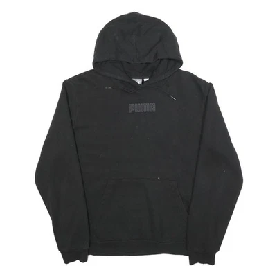PUMA Hommes Noir Capuche M Coton Mélange Pull Décontracté Vêtements de Sport - Photo 1/4
