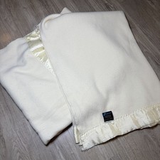 Vintage Fieldcrest Touch of Class Full Double Blanket Satin Trim Virgin Acrylic