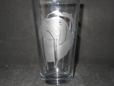 NEW ETCHED WALRUS CHRISTMAS SANTA CLAUS 13 OZ DRINKING GLASS TUMBLER