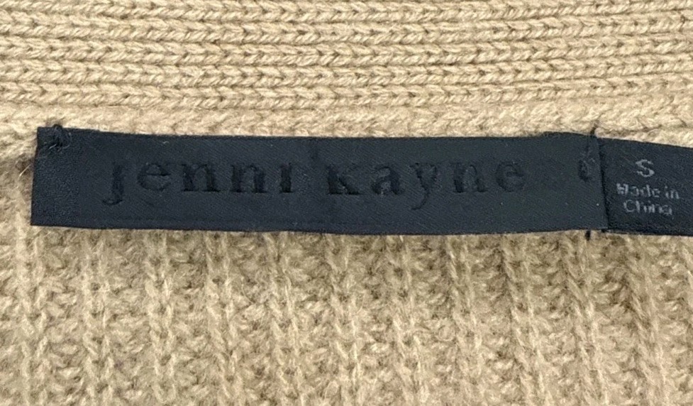 Jenni Kayne Cocoon Cardigan Camel Brown 100% Cashmere Oversized Size Small