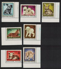 Puppy Kitten Foal Lamb Piglet Calf 7v Corners Hungary 1974 MNH SG#2928-2934