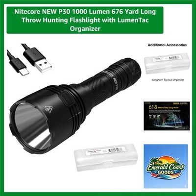 Compact P30 Flashlight with 676 Yard Beam - Lightweight & Powerful Illumination
