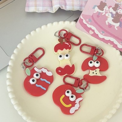Adorable Red Fruit Keychain Funny Expression Detachable Bag Charm Gift