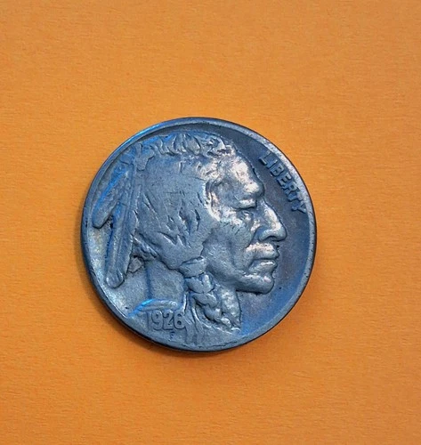 1926 S Buffalo Nickel US Coin - San Francisco Mint - Full Date Very Fine VF