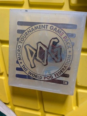 1990s World POG Federation Clear  Tournament Game Storage Case Pog Slammer Alien