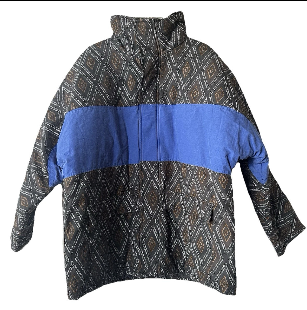 New Zara $129 Men's Aztec Print Puffer Parka Jacket Coat Medium