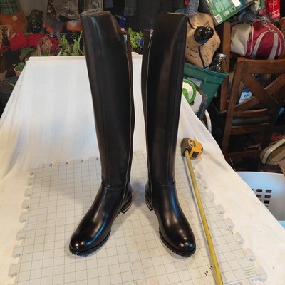 Michael Kors Sabrina Over The Knee Stretch Leather Flat Boots Black Sz 7.5M $250