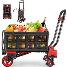 330LB Folding Hand Truck Heavy Duty Carrying, 2-in-1Hand Truck Dolly Foldable...