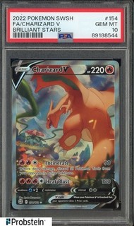 2022 Pokemon SWSH Brilliant Stars #154 FA Charizard V PSA 10 GEM MINT