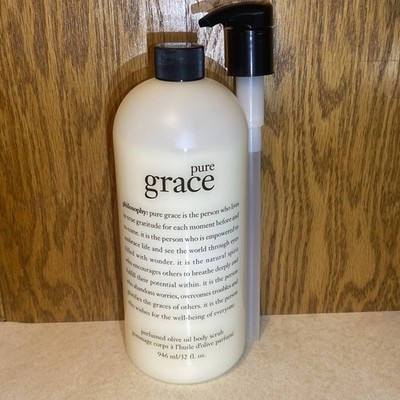 Philosophy Pure Grace Perfumed Olive Oil Body Scrub 32 Fl Oz New sealed w/Pump