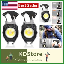 High Lumen Rechargeable COB Keychain Flashlight 7 Modes Waterproof Emergency ...