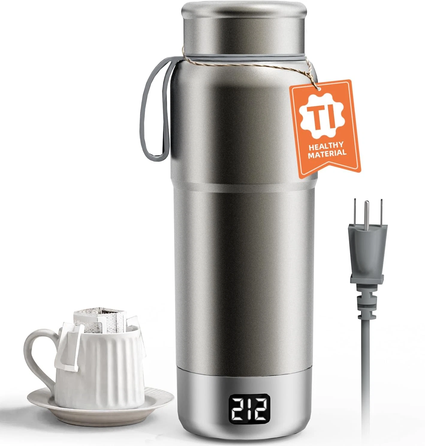 520ML Pure Titanium Travel Kettle - Fast Boil, Leak-Proof, Dual Voltage