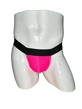men's thong jockstrap underwear neon pink colorful one size
