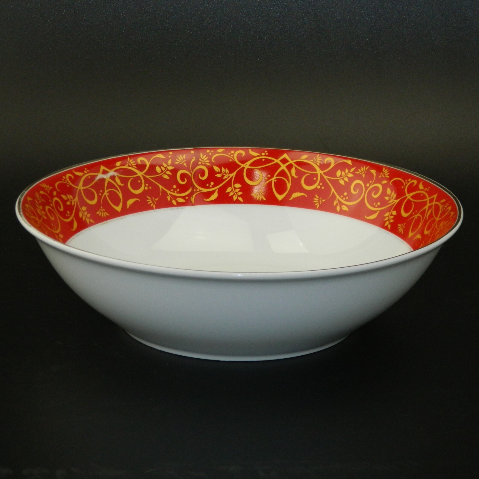 Chris Madden Montalira Red Gold Round Vegetable Serving Bowl JCPenney