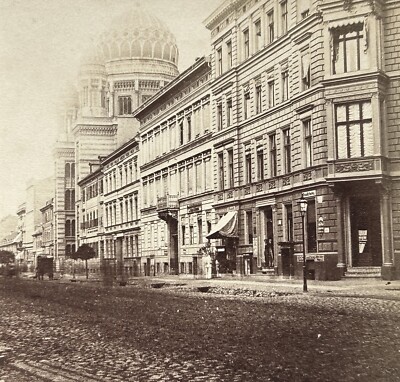 Deutschland Berlin Straßenansicht Instantan c1865 Foto Stereo Vintage Albumin