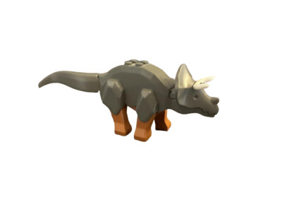 Lego tricera03 | Dinosaur Triceratops Dino Dinosaurier Grau Orange | Set 5955